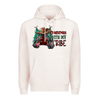 Pale Pink Christmas with tribe Premium Hoodie - CowhideDigitalArt