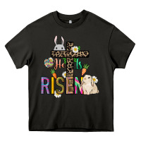 Asphalt He is risen Easter Heavy Core Tee - NancyCooperArtShop