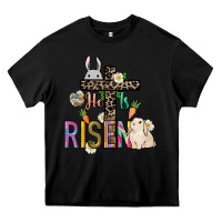 Black He is risen Easter Heavy Core Tee - NancyCooperArtShop