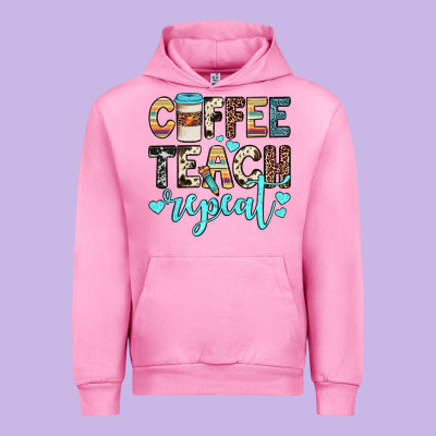 Coffee Teach Repeat Urban Hoodie Designed By Jahusdesignshop