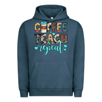 Pigment Midnight Navy coffee teach repeat Urban Hoodie - JahusDesignShop