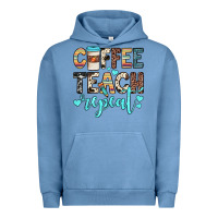 Pigment Pebble Blue coffee teach repeat Urban Hoodie - JahusDesignShop