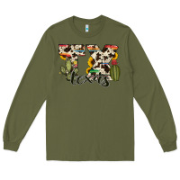 Army Green texas state cowhide serape cactus Long Sleeve Tee - RanaPortraitStore