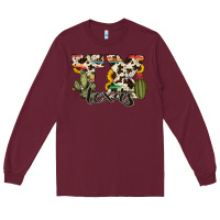 Burgundy texas state cowhide serape cactus Long Sleeve Tee - RanaPortraitStore