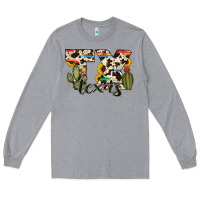 Heather Grey texas state cowhide serape cactus Long Sleeve Tee - RanaPortraitStore