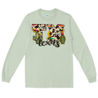 Matcha texas state cowhide serape cactus Long Sleeve Tee - RanaPortraitStore