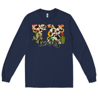 Navy texas state cowhide serape cactus Long Sleeve Tee - RanaPortraitStore