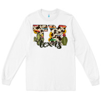 White texas state cowhide serape cactus Long Sleeve Tee - RanaPortraitStore