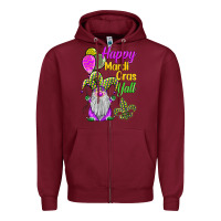 Burgundy happy mardi gras y'all Zipper Hoodie - BarkalooDesign