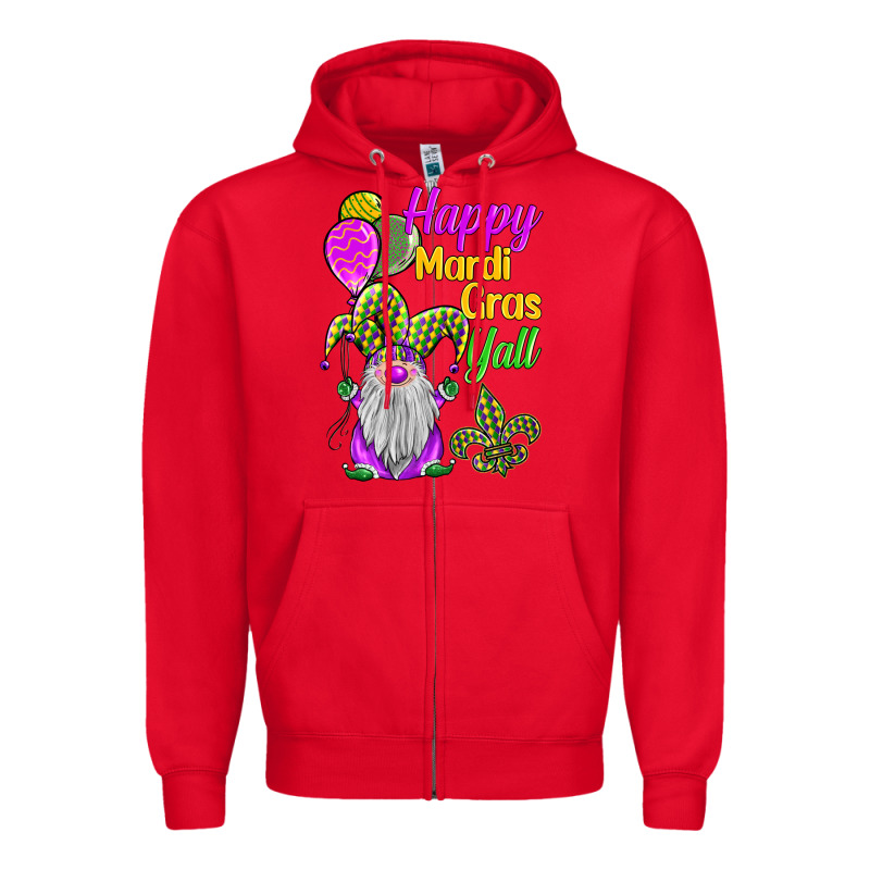 Happy Mardi Gras Y'all Zipper Hoodie by BarkalooDesign | Teevron