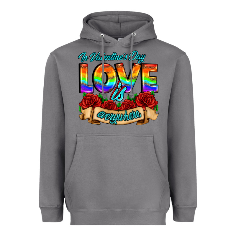 In Valentines Day Love Is Everywhere Heavyweight Hoodie by AdoDesignShop | Teevron