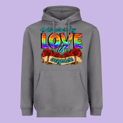 In Valentines Day Love Is Everywhere Heavyweight Hoodie Designed By Adodesignshop