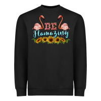 Black be flamezing flamingo Heavyweight Sweatshirt - BarkalooDesign