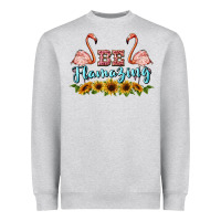 Heather Grey be flamezing flamingo Heavyweight Sweatshirt - BarkalooDesign