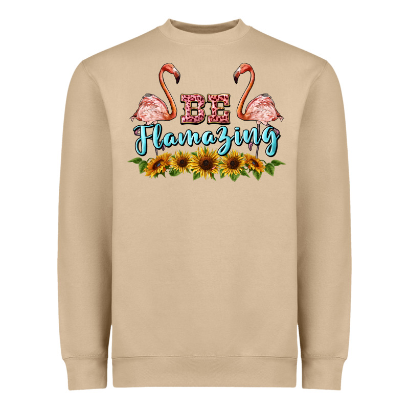 Be Flamezing Flamingo Heavyweight Sweatshirt by BarkalooDesign | Teevron