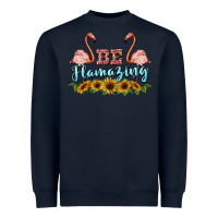 Navy be flamezing flamingo Heavyweight Sweatshirt - BarkalooDesign
