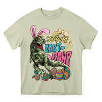 Mossy Happy Easter Day T-rex Heavy Core Tee - NancyCooperArtShop