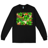 Black st.patricks plaid  green glitter cowhide  leopard Long Sleeve Tee - FaDigitalArtStudio