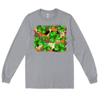 Heather Grey st.patricks plaid  green glitter cowhide  leopard Long Sleeve Tee - FaDigitalArtStudio