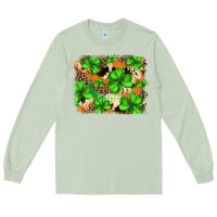 Matcha st.patricks plaid  green glitter cowhide  leopard Long Sleeve Tee - FaDigitalArtStudio