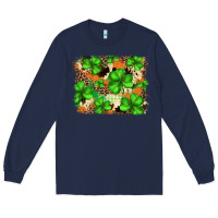 Navy st.patricks plaid  green glitter cowhide  leopard Long Sleeve Tee - FaDigitalArtStudio