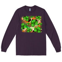 Plum st.patricks plaid  green glitter cowhide  leopard Long Sleeve Tee - FaDigitalArtStudio