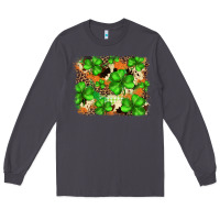 Smoke st.patricks plaid  green glitter cowhide  leopard Long Sleeve Tee - FaDigitalArtStudio