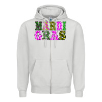 Dove Grey mardi gras Zipper Hoodie - BarkalooDesign