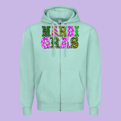 Mardi Gras Zipper Hoodie Designed By Barkaloodesign