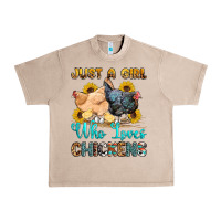 French Oak just a girl who loves chickens Urban Heavy Tee - OliviaCreatesArt