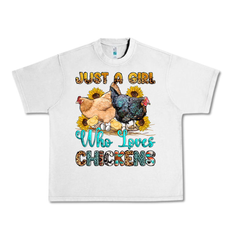 Just A Girl Who Loves Chickens Urban Heavy Tee by OliviaCreatesArt | Teevron