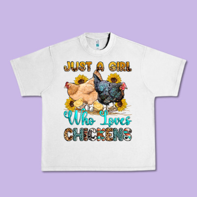 Just A Girl Who Loves Chickens Urban Heavy Tee Designed By Oliviacreatesart
