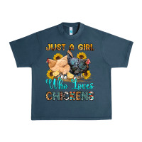 Midnight Navy just a girl who loves chickens Urban Heavy Tee - OliviaCreatesArt