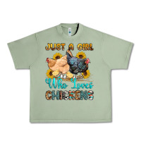 Oil Green just a girl who loves chickens Urban Heavy Tee - OliviaCreatesArt