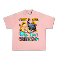Salmon just a girl who loves chickens Urban Heavy Tee - OliviaCreatesArt