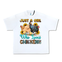 White just a girl who loves chickens Urban Heavy Tee - OliviaCreatesArt
