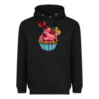 Black valentines day cupcake Heavyweight Hoodie - AdoDesignShop