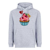 Heather Grey valentines day cupcake Heavyweight Hoodie - AdoDesignShop