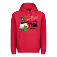 Cardinal Christmas with my tribe boho Premium Hoodie - CowhideDigitalArt