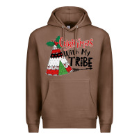Chestnut Christmas with my tribe boho Premium Hoodie - CowhideDigitalArt
