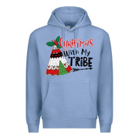 Colony Blue Christmas with my tribe boho Premium Hoodie - CowhideDigitalArt
