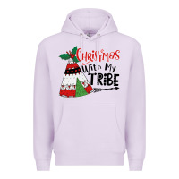 Lilac Christmas with my tribe boho Premium Hoodie - CowhideDigitalArt