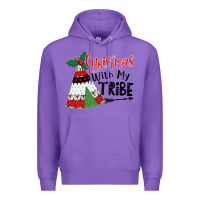 Purple Christmas with my tribe boho Premium Hoodie - CowhideDigitalArt