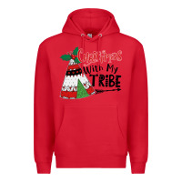 Red Christmas with my tribe boho Premium Hoodie - CowhideDigitalArt