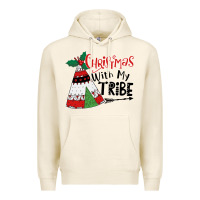Tofu Christmas with my tribe boho Premium Hoodie - CowhideDigitalArt