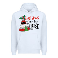 White Christmas with my tribe boho Premium Hoodie - CowhideDigitalArt