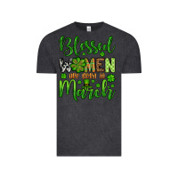 Vintage Black St. Patrick's Blessed women are born in March Vintage Tee - OliviaCreatesArt