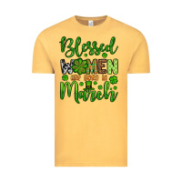Vintage Mustard St. Patrick's Blessed women are born in March Vintage Tee - OliviaCreatesArt