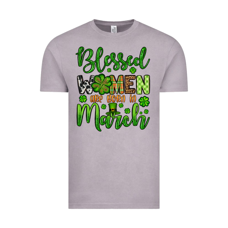 St. Patrick's Blessed Women Are Born In March Vintage Tee by OliviaCreatesArt | Teevron