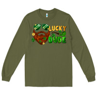 Army Green lucky dude saint patricks bearded man Long Sleeve Tee - FaDigitalArtStudio